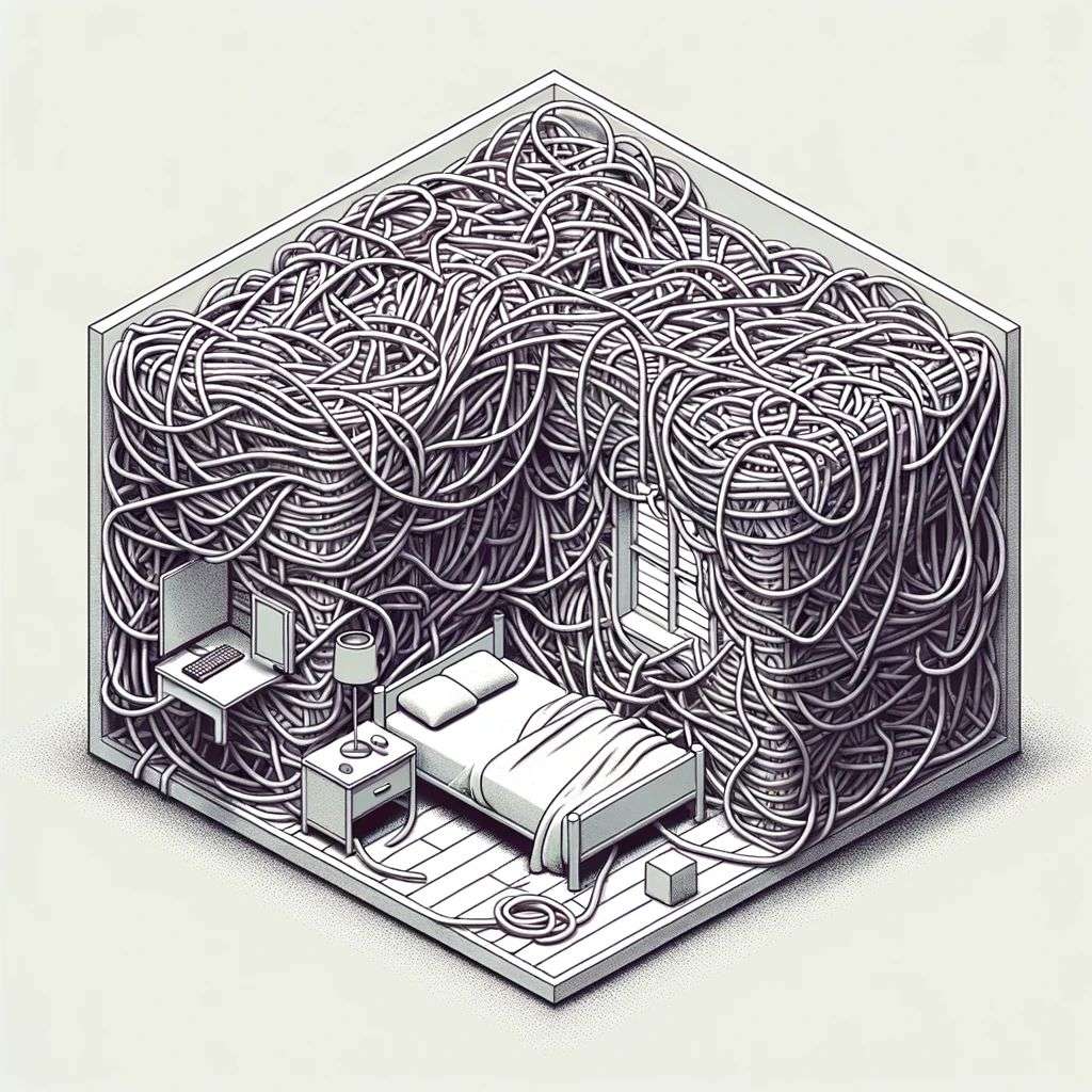 a representation of anxiety, isometric art